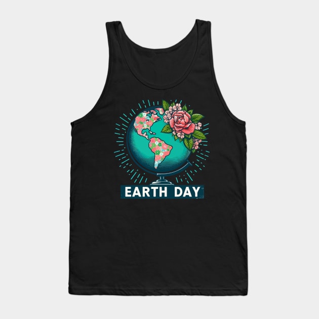 Floral Earth Day Tank Top by TomFrontierArt